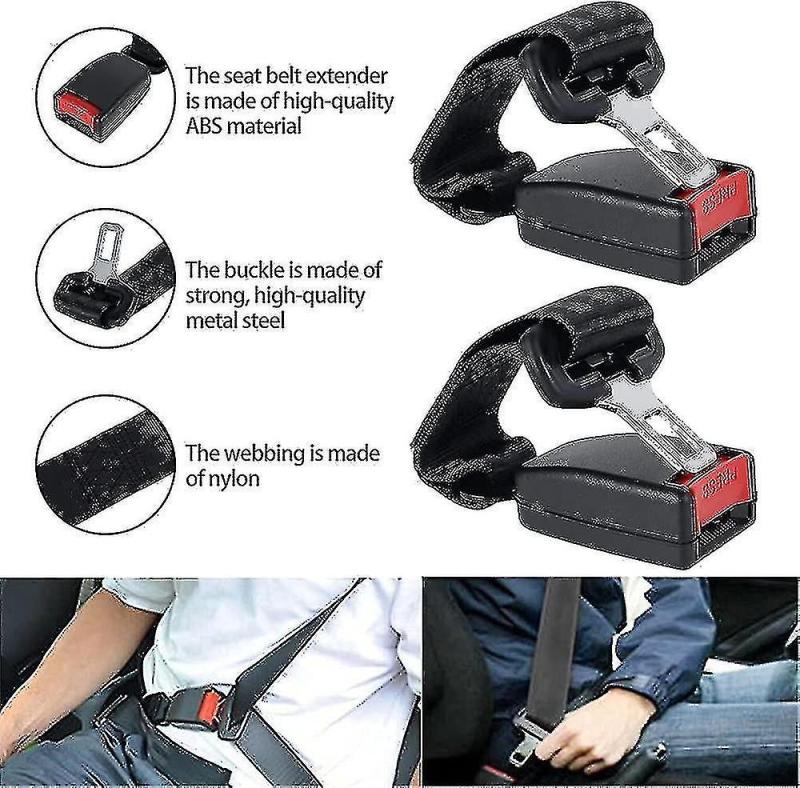 Seat Belt Extenders 2 Pack Adjustable Beige 23cm Ultra Durability Material - Comfortable Safe Driving Universal Seat Belt Extension for Most Vehicles, Plus-size People, Pregnant Women - Image 3