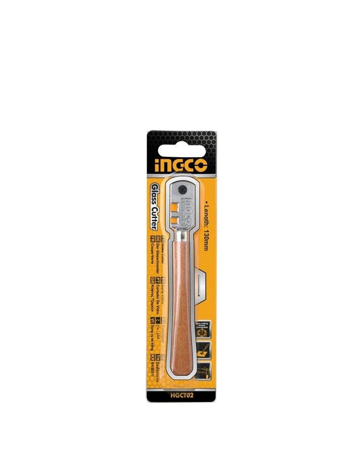 INGCO Glass Cutter HGCT02 – 130 mm Wooden Handle with 6‑Wheel Blade - Image 4