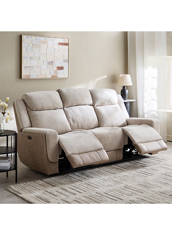 Home Box Onyx Power 3-Seater Fabric Recliner with Dropdown Table and 2 Cupholders - Image 2