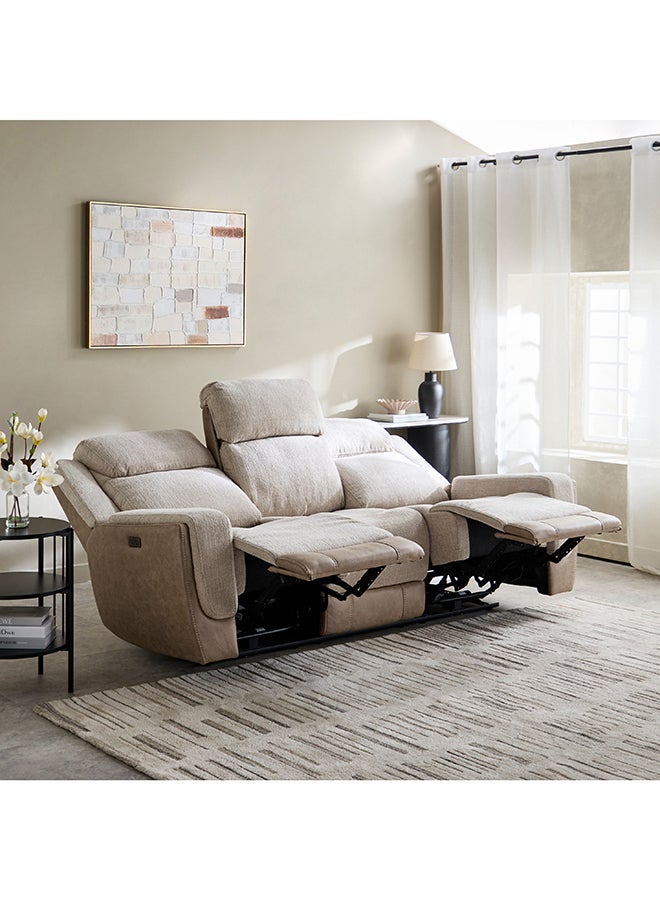 Home Box Onyx Power 3-Seater Fabric Recliner with Dropdown Table and 2 Cupholders - Image 3
