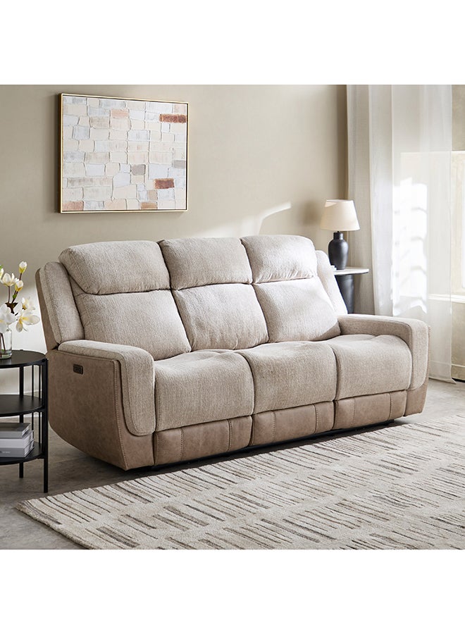 Home Box Onyx Power 3-Seater Fabric Recliner with Dropdown Table and 2 Cupholders - Image 1