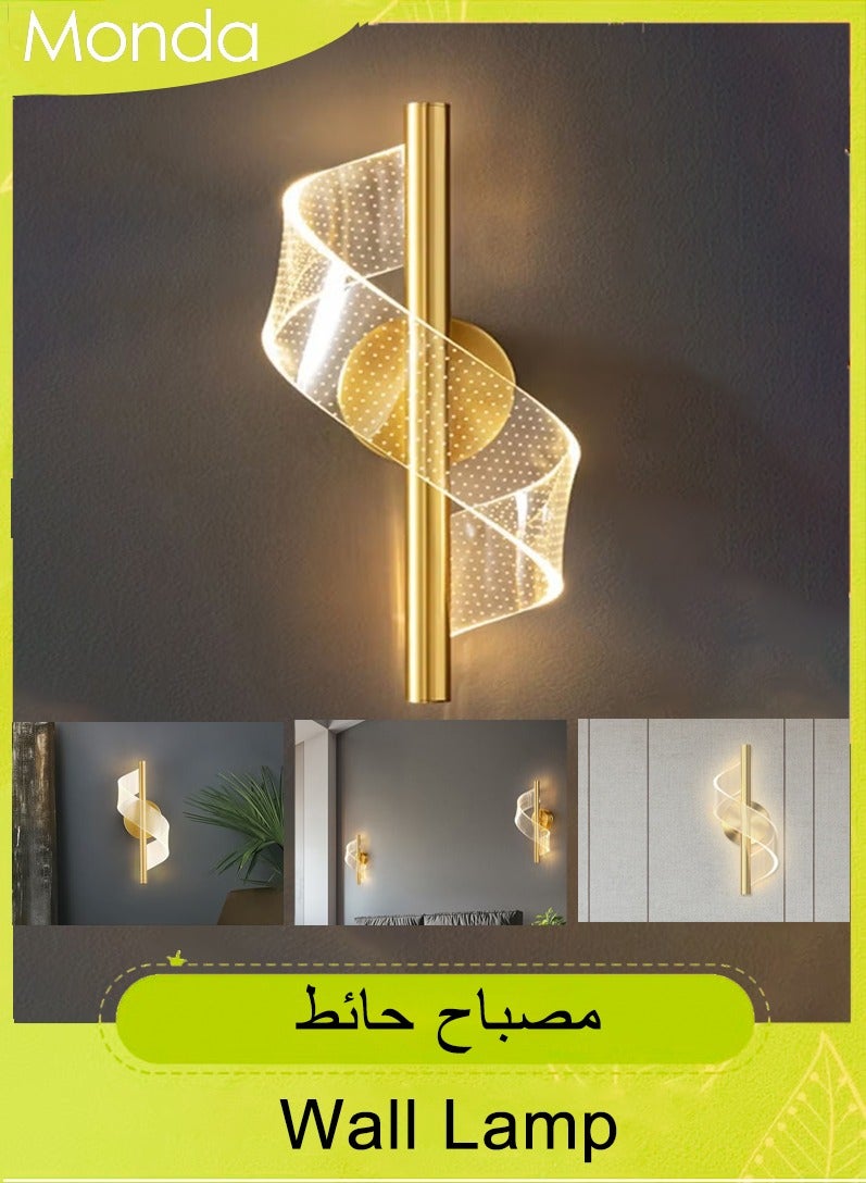 موندا ضوء غرفة نوم فاخرة السرير التعادل الجدار مصباح الحد الأدنى الشمال غرفة المعيشة المنزل الفن الممر الدرج حائط الخلفية ثلاثة ألوان LED مصباح - Image 2