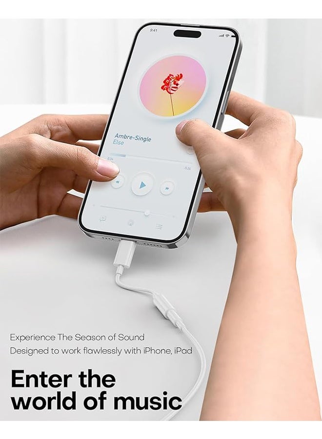 هافن مهايئ سماعات الرأس من نوع c إلى 3.5mm جاك سماعات الرأس، نوع C Aux Audio محول دونجل متوافق مع iPhone 15 Series، iPad، Samsung، Huawei، Xiaomy، إلخ طراز هاتف أندرويد، أبيض - Image 2