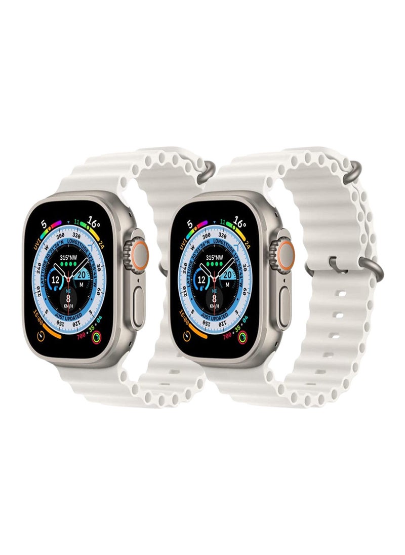 YOMNA - Silicone Ocean Band Strap For Apple Watch Ultra 8 49Mm White And White (Set Of 2) - Image 1