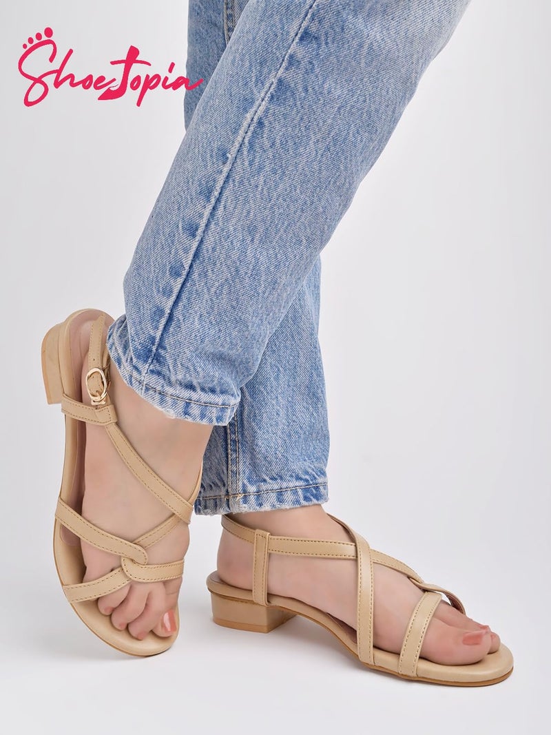 Shoetopia صنادل كعب كتلة للنساء من شوتوبيا - Image 1