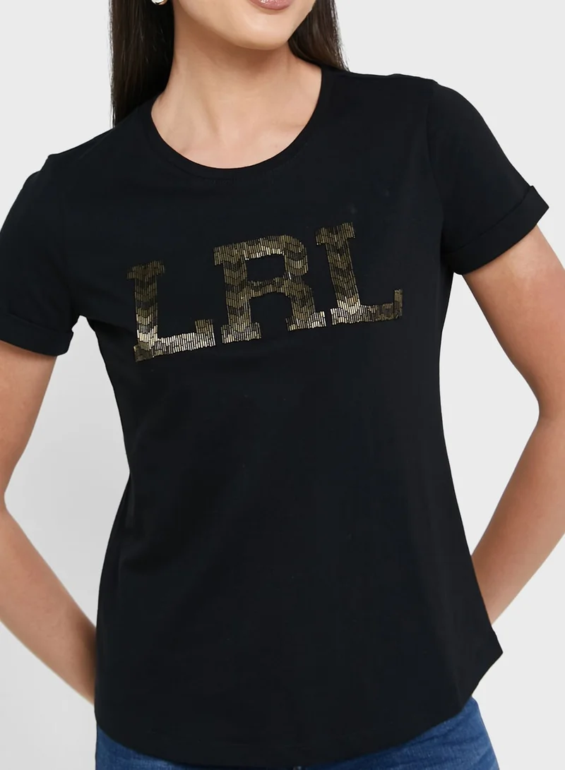 Lauren Ralph Lauren Crew Neck Graphic T-Shirt