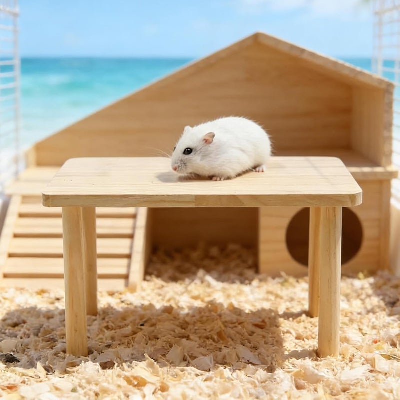 Hamster Game Stand - Fun Wooden Accessories for Small Animals | Wooden Hamster Game Structure | for Rodents, Birds, Ferrets, Squirrels, Chinchillas, Rabbits In - Image 3