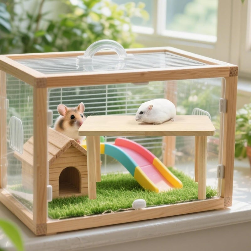Hamster Game Stand - Fun Wooden Accessories for Small Animals | Wooden Hamster Game Structure | for Rodents, Birds, Ferrets, Squirrels, Chinchillas, Rabbits In - Image 2