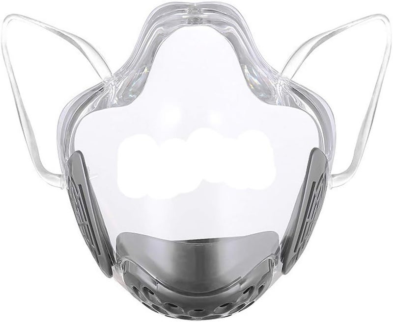 klarako Clear Face_Mask, Anit Fog Face Covering,Anti dust Mouth Guard Reusable Mouth Face Covers Outdoor Facial Protection Visible  Grey - Image 5