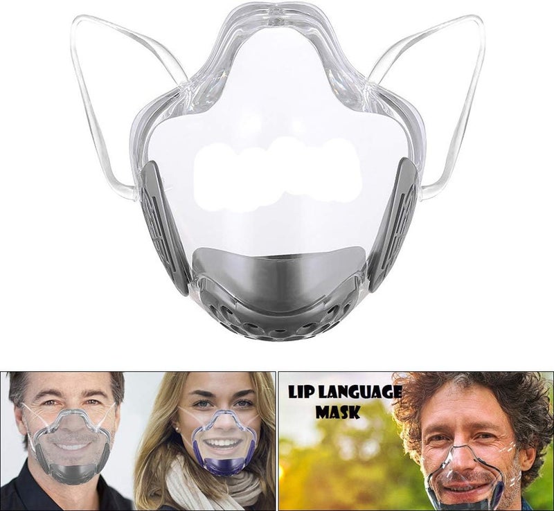 klarako Clear Face_Mask, Anit Fog Face Covering,Anti dust Mouth Guard Reusable Mouth Face Covers Outdoor Facial Protection Visible  Grey - Image 4
