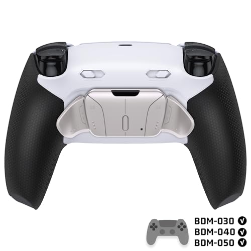eXtremeRate RISE4 Plus MAX RMB Back Paddles Kit with Clicky Trigger Stops & Rubberized Grip for PS5 Controller BDM-030 040 050, Remappable Real Metal Back Buttons Kit for PS5 Controller – White Black - Image 4