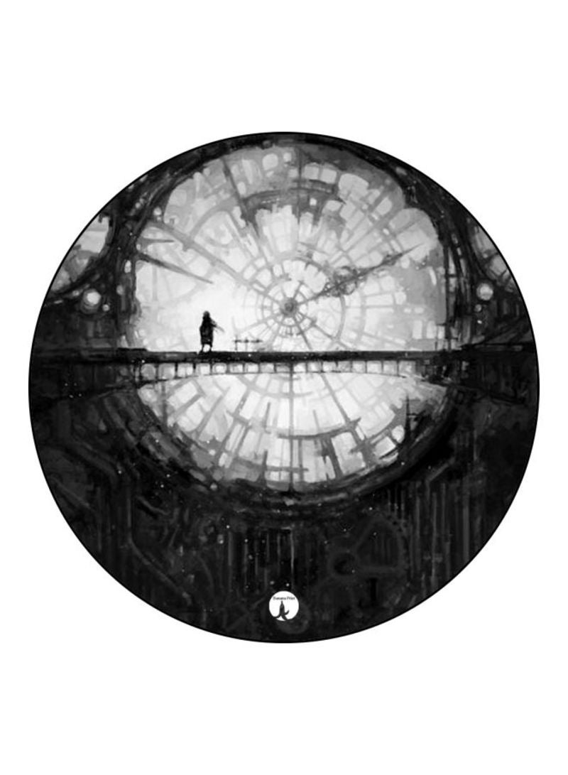 RKN مغناطيس ثلاجة بطباعة تصميم الساعة أسود/أبيض - Image 2