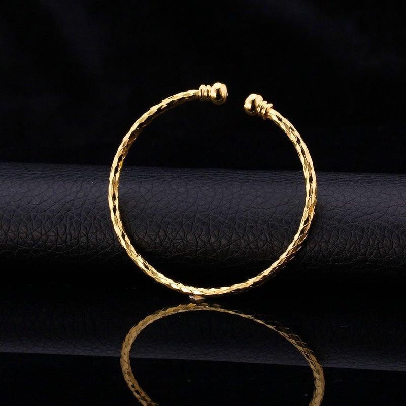 U7 Gold Cuff Bracelet Gold Bangle Bracelets for Women 18K Real Gold Platinum Plated Bracelets Fashion Open Bangle Cuff Bracelets Adjustable - Image 5