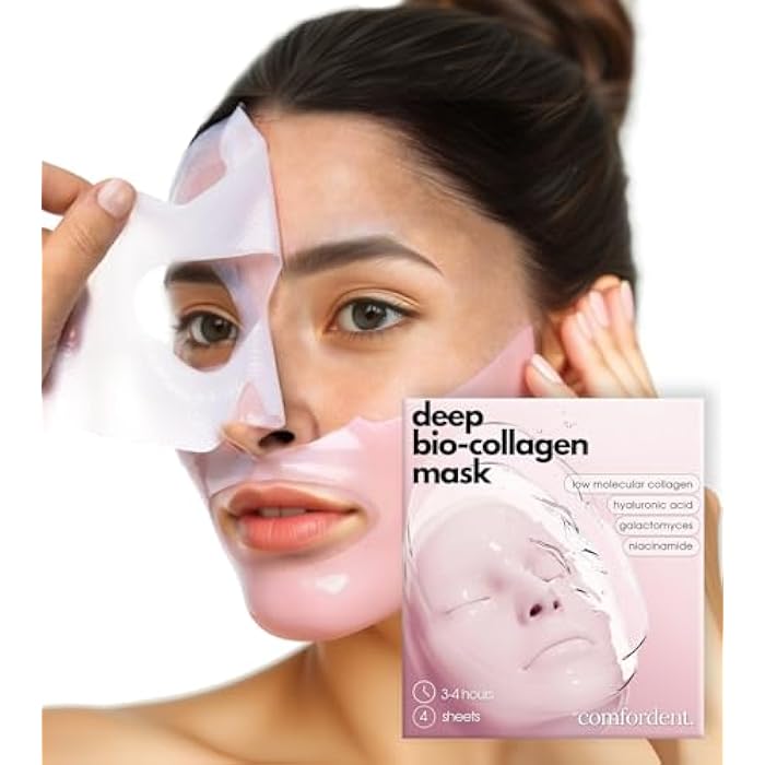 Comfordent Bio Collagen Hydrogel Melting Face Mask with Hyaluronic Acid, Galactomyces & Niacinamide - Image 2