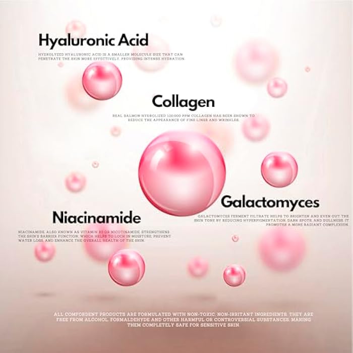 Comfordent Bio Collagen Hydrogel Melting Face Mask with Hyaluronic Acid, Galactomyces & Niacinamide - Image 4