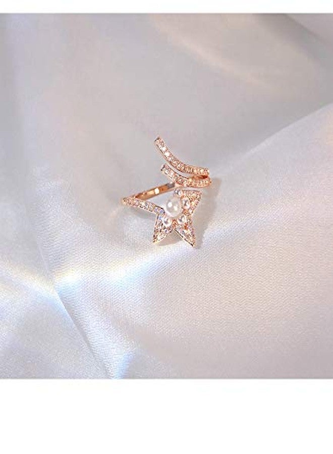 SEVENSTONE 2PCS Rose Gold Knot Wave Rings for Women Adjustable Finger Knuckle Stackable Thumb Simple Open Ring Set - Image 2