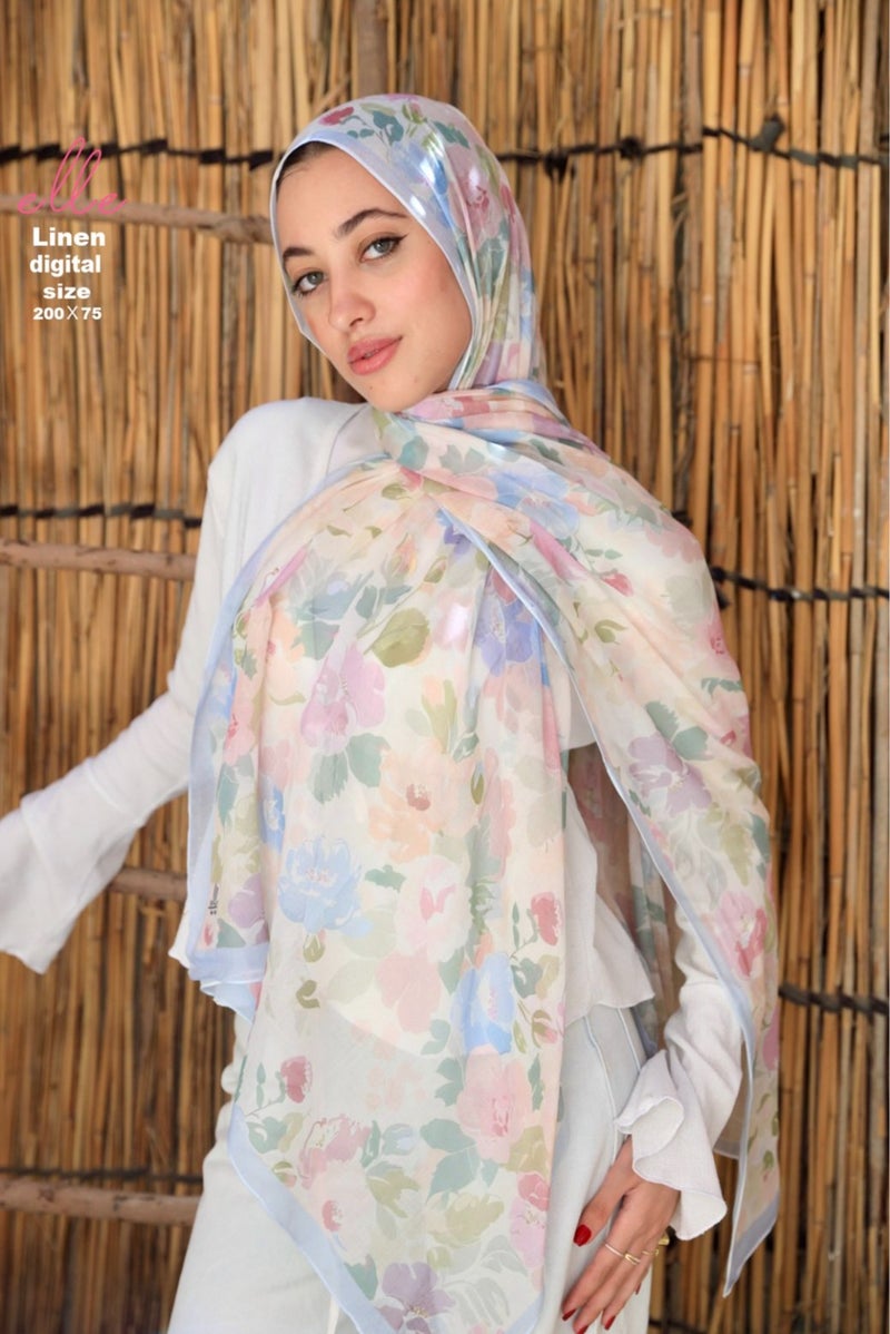 طرحة وشاح حجاب إسلامي قطن لينين فاخر للنساء – تصميم أنيق للمناسبات والاستخدام اليومي – مقاس 200 × 75 سم