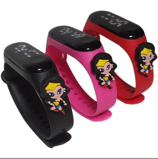 Crayon Shin-chan LED Waterproof Kids Watch Pink-Wonder Woman