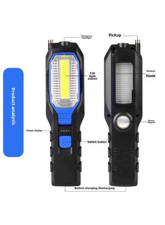 Loquat Super Bright Work Light Auto Repair Light Rechargeable Outdoor Emergency Magnetic Work Light Strong Light Flashlight-Colour:Yd-6302b Lithium Battery Version  - Color Can Also Be Customized - Image 3
