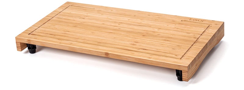 Lynicon Bamboo Stovetop CoverCountertop Cutting Board with Adjustable Legs Dualpurpose Chopping Board for Electric Stove Burner Workspace Block Cover for RV Camping Camper Gas