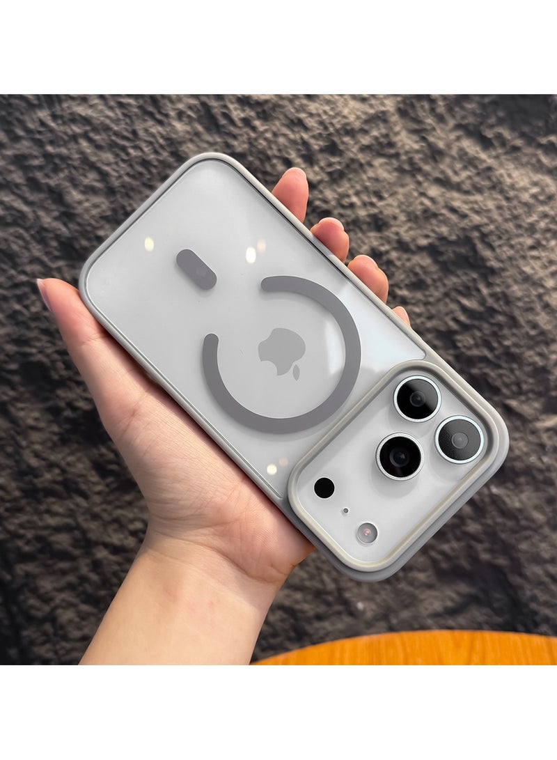 iPhone 17 Pro Max Magsafe Transparent with Grey Bumper Case - N52 Stronger Magnets - Image 2