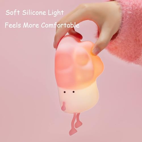 SKYTONE Cute Panda Night Light for Kids,Nursery Silicone Night Light,7-Color Changing LED Lamp,Room Decor, Gifts for Toddler Children Teenage Girls Valentine's Day (Big Face Rabbit) - Image 5