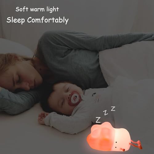 SKYTONE Cute Panda Night Light for Kids,Nursery Silicone Night Light,7-Color Changing LED Lamp,Room Decor, Gifts for Toddler Children Teenage Girls Valentine's Day (Big Face Rabbit) - Image 3