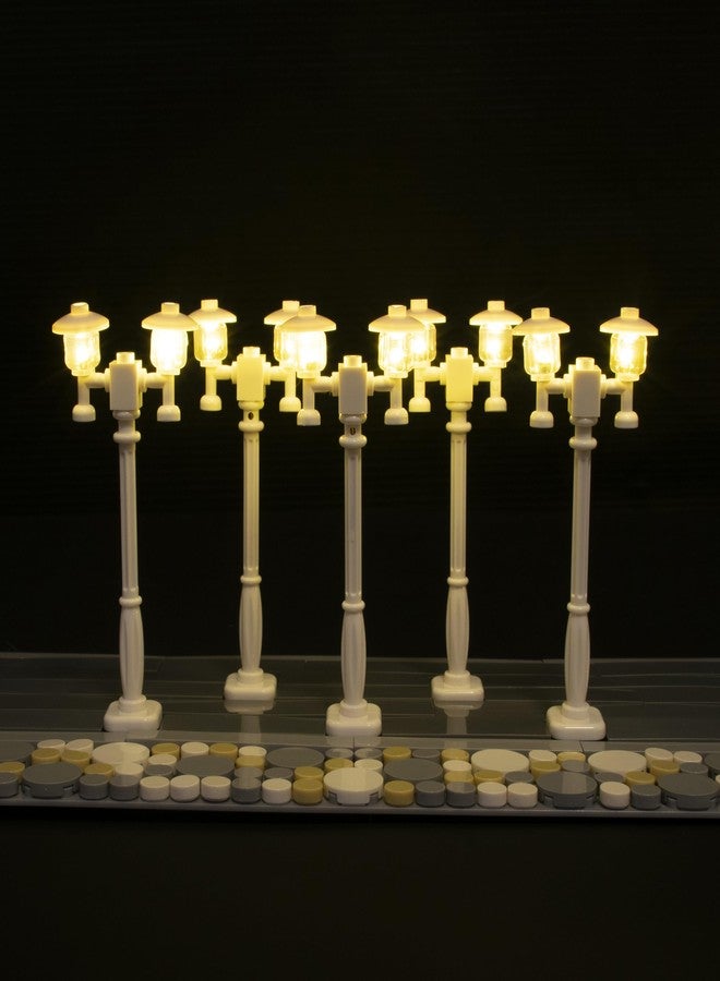 LightGo Brick Street Light DIY Kit for Lego Modular Buildings - Set of 5 Lights to Customize Your City Layout, Plug & Play (Duo White) - Image 4