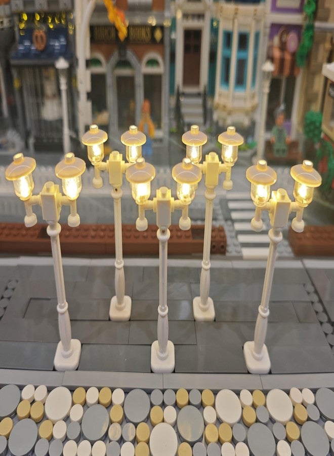 LightGo Brick Street Light DIY Kit for Lego Modular Buildings - Set of 5 Lights to Customize Your City Layout, Plug & Play (Duo White) - Image 3
