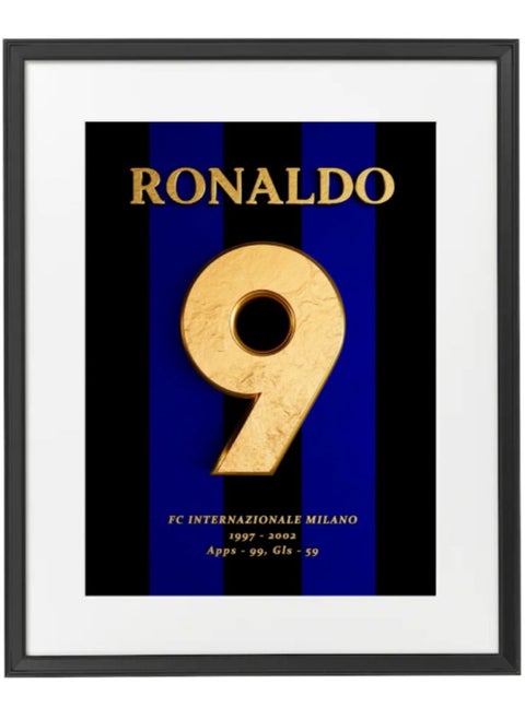 Ronaldo R9 Inter Milan Poster with Frame 50x40cm