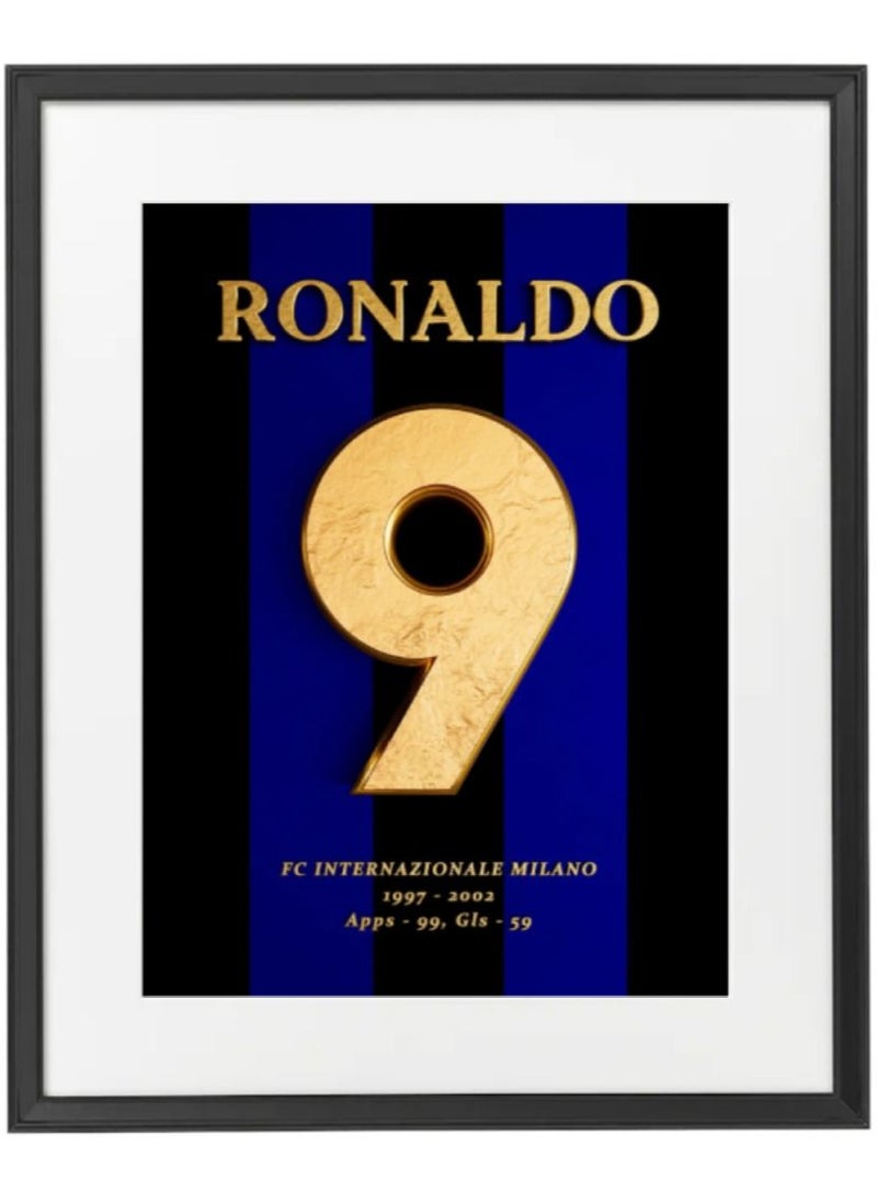 Boomah Accessories - Ronaldo R9 Inter Milan Poster with Frame 50x40cm - Image 1