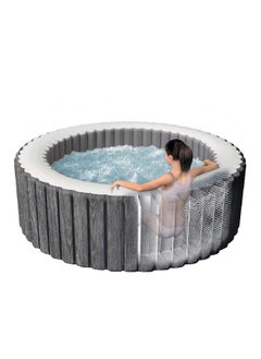 PureSpa Bubble Deluxe Round PVC Inflatable Hot Tub Grey 1098 L 28442