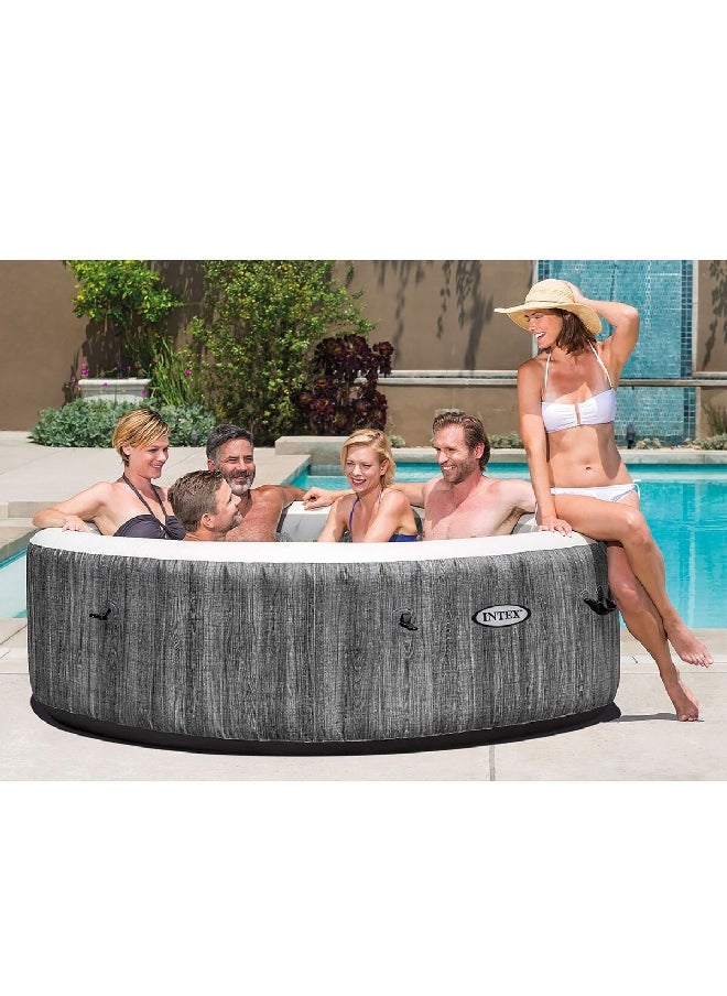 INTEX - PureSpa Bubble Deluxe Round PVC Inflatable Hot Tub Grey 1098 L 28442 - Image 1
