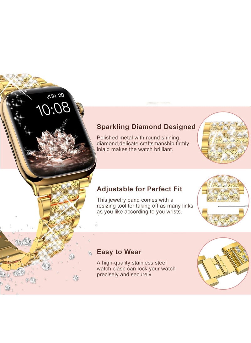 Y&D For Apple Watch 38/40/41mm Full Diamond Zinc Alloy Strap - Image 5