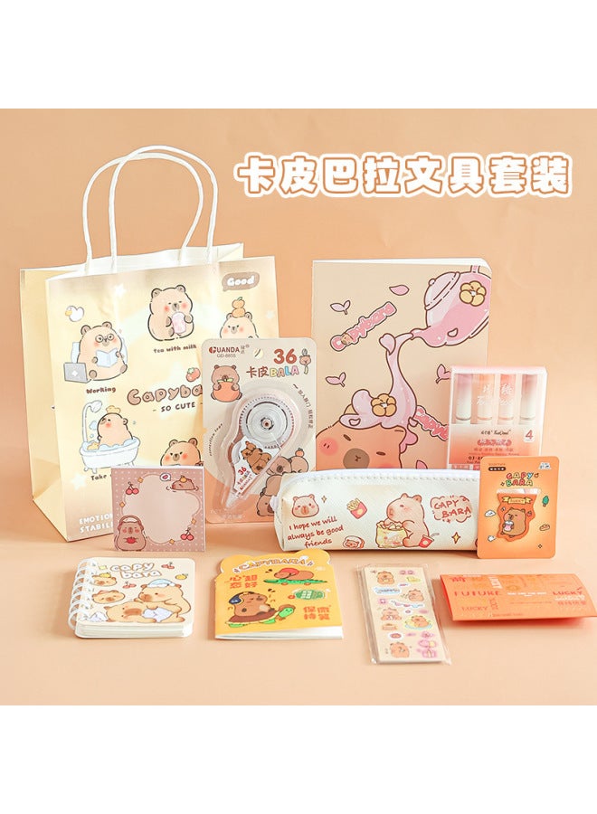 Cartoon Capibara Gift Bag For Primary School Students, Practical And Creative Stationery, Small Gifts, School Supplies, Back-to-school Souvenirs