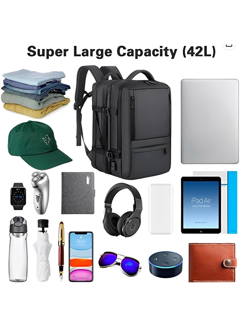 حقيبة ظهر سكاي كير كبيرة الحجم للنساء والرجال معتمدة من شركة الطيران، حقيبة كمبيوتر محمول للأعمال مقاومة للماء وحقيبة صالة الألعاب الرياضية