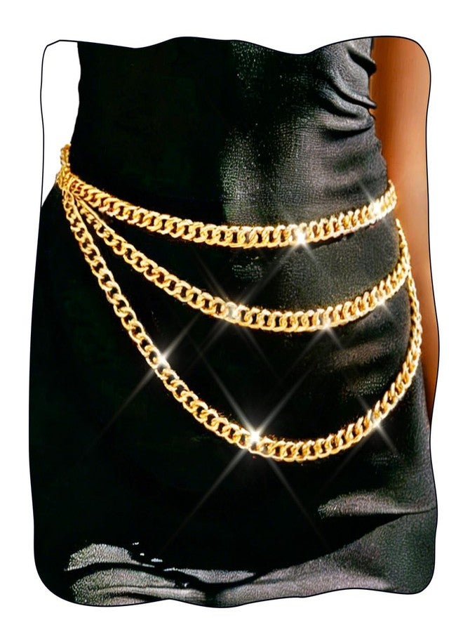 REETAN Gold Waist Chain Belt Fashion Rave Body Accessories for Women (gold) - Image 1