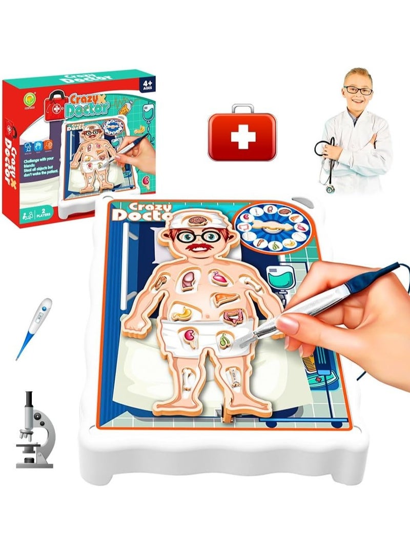 UKR UKR Buzzer Doctor Arcade Game – Tweezers Board Competition for Family Fun | Remove Objects & Trigger Buzzer Sound | Hospital-Themed Activity for Kids Ages 4-12 | Interactive Medical Toy for Kids  - Image 1
