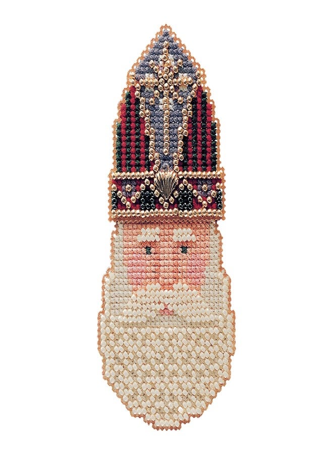 St Nicholas Beaded Counted Cross Stitch Ornament Kit Mill Hill 1999 Charmed Santa Faces MHCSF16