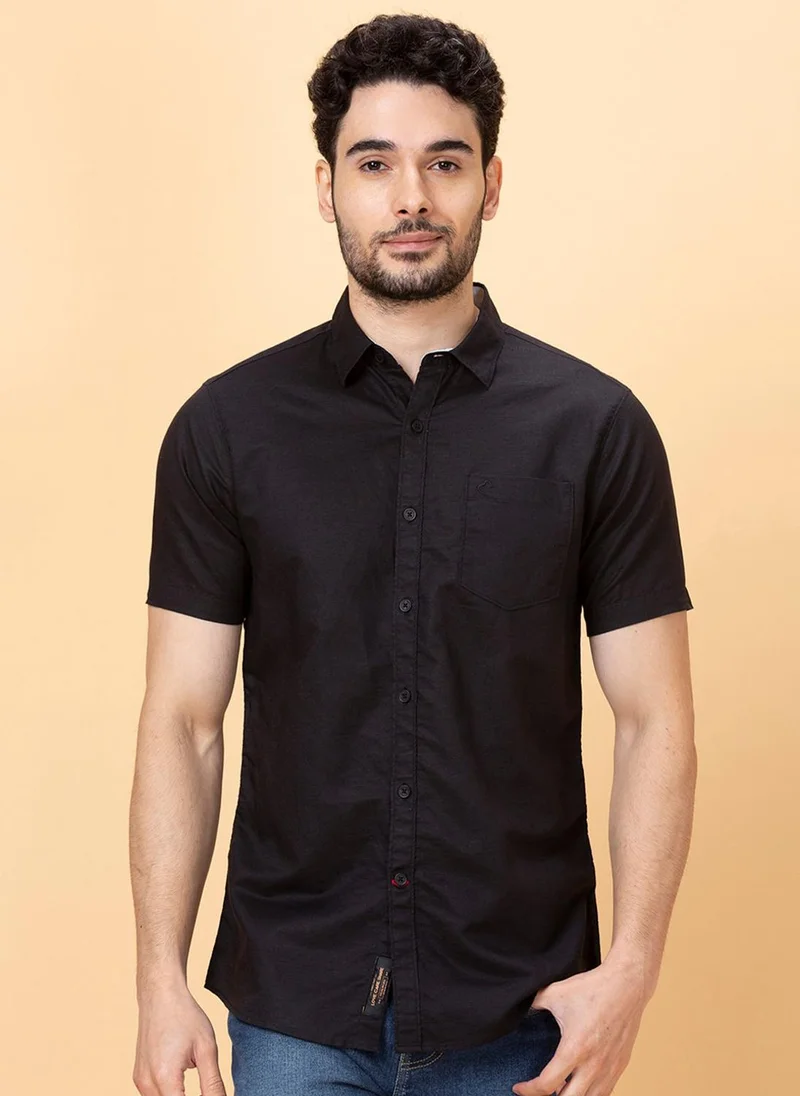 بيينغ هيومان Spread Collar Slim Fit Cotton Casual Shirt