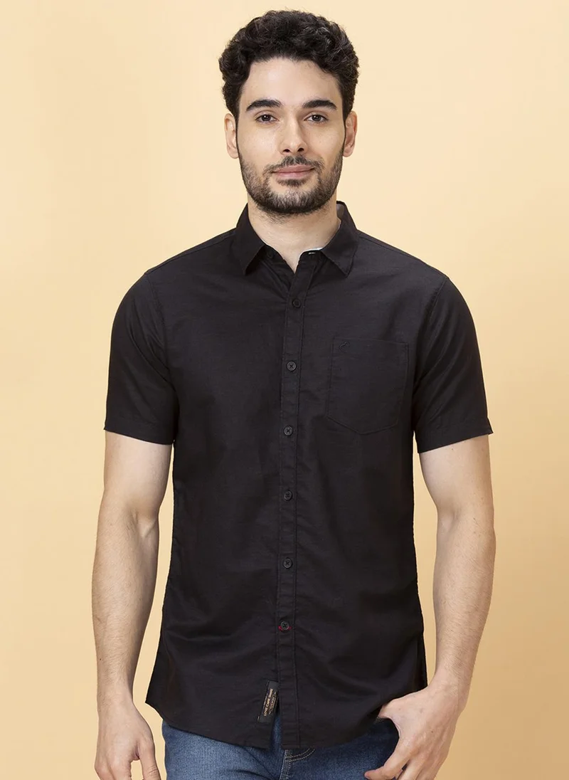 بيينغ هيومان Spread Collar Slim Fit Cotton Casual Shirt