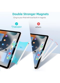 Theodor Stylus Apple Pen for iPad 9th and 10th Generation Active Pencil Compatible with 2018-2024 Apple iPad Pro11 and 12.9' iPad Air 3-5, iPad 6-10, Tilt Sensitivity Palm Rejection - White  - Image 5