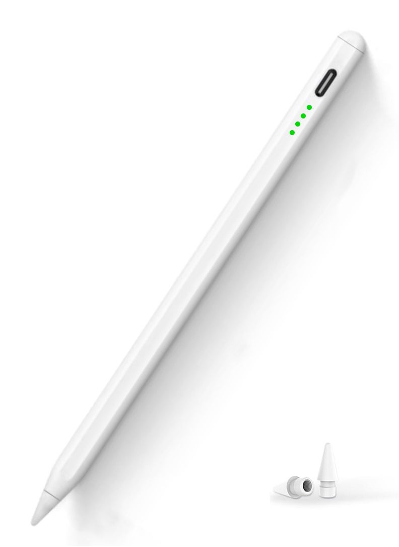 Theodor - Stylus Apple Pen for iPad 9th and 10th Generation Active Pencil Compatible with 2018-2024 Apple iPad Pro11 and 12.9' iPad Air 3-5, iPad 6-10, Tilt Sensitivity Palm Rejection - White - Image 1