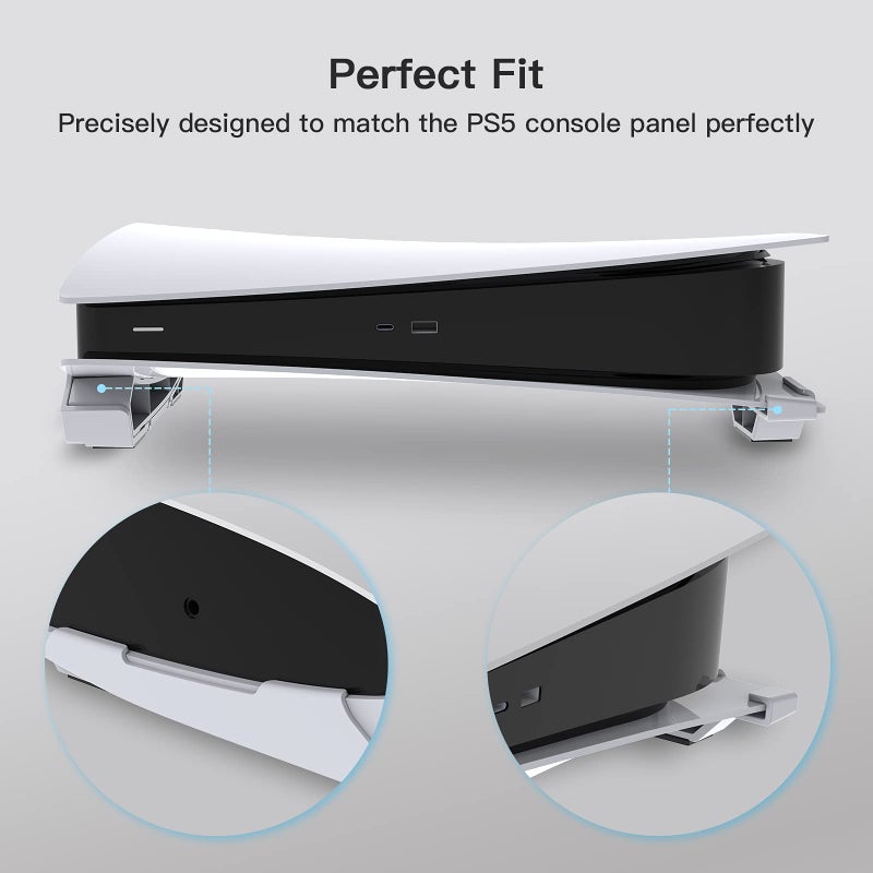 NexiGo PS5 Accessories Horizontal Stand, [Minimalist Design], PS5 Base Stand, Compatible with PlayStation 5 Disc & Digital Editions, White - Image 4