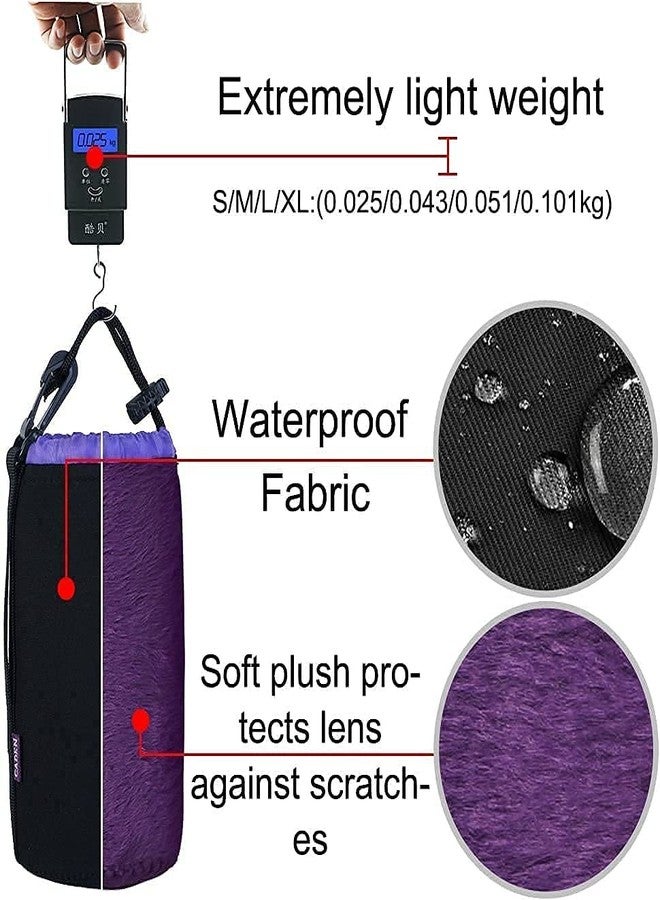 Cwatcun Photo Thick Protective Neoprene Pouch 4 Set for DSLR Camera Lens Compatible for Canon, Nikon, Pentax, Sony, Tamron, Sigma, Panasonic, Fuji Includes Small, Medium, Large and Extra Large Pouches - Image 4