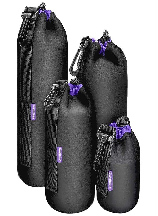 Cwatcun Photo Thick Protective Neoprene Pouch 4 Set for DSLR Camera Lens Compatible for Canon, Nikon, Pentax, Sony, Tamron, Sigma, Panasonic, Fuji Includes Small, Medium, Large and Extra Large Pouches - Image 1