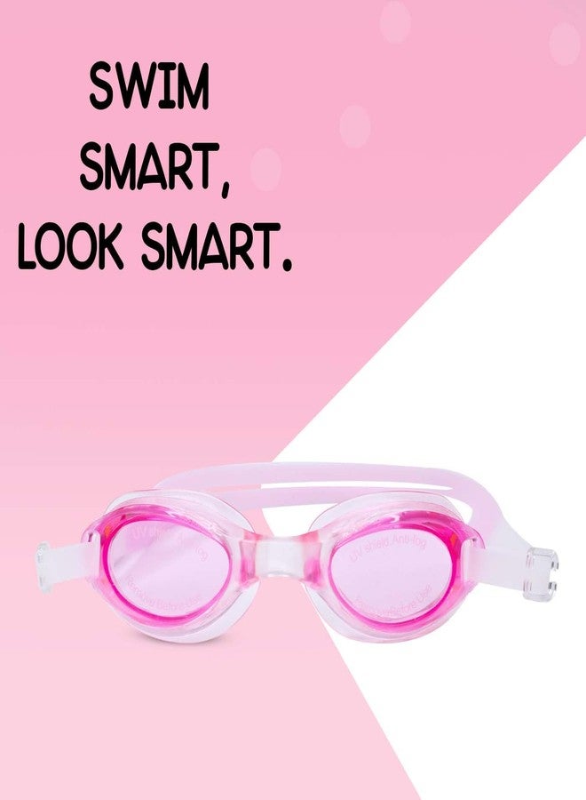 بوكسو نظارات سباحة BOXO مزودة بحماية من الأشعة فوق البنفسجية ومضادة للضباب، مع سدادات أذن وحزام، للبالغين والرجال والنساء، عبوة من قطعة واحدة (لون وردي). - Image 5