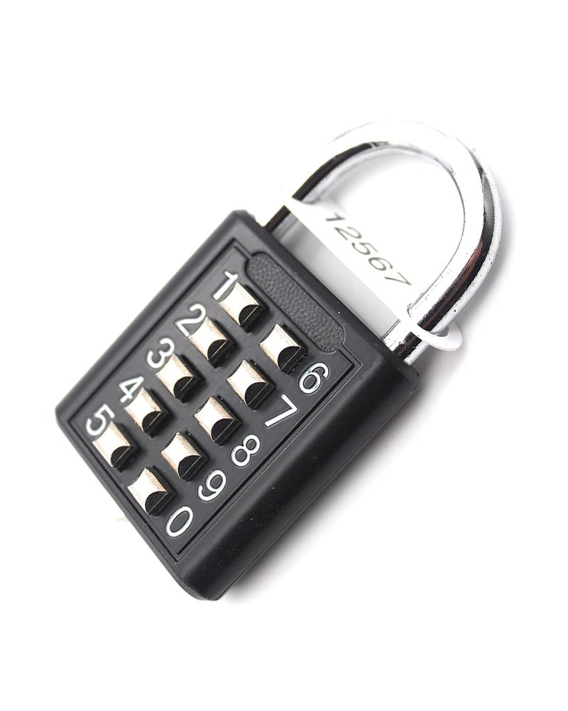 ZENG 10Button Combination Padlock PreSet 5Digit Unchangeable Code Hardened Steel Shackle for Gym Lockers Toolboxes FencesBlack1pcs - Image 2