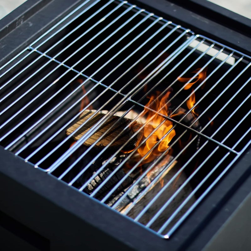 Bad axe the log cabin firepit – Wood and Charcoal Grill - Barbecue Grill Cooking – Garden bbq Grill – Movable Lightweight Decorative - Image 5