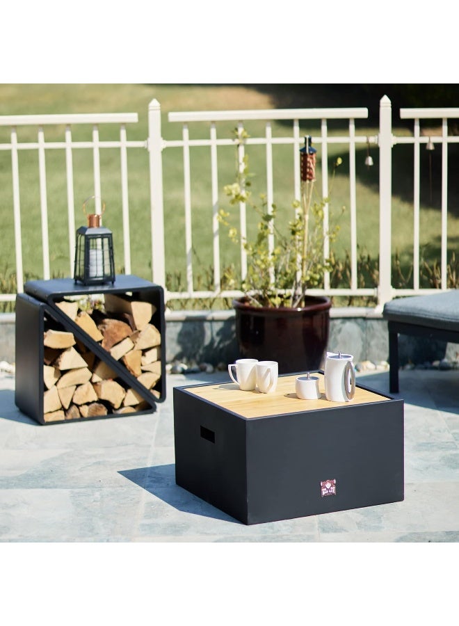 Bad axe the log cabin firepit – Wood and Charcoal Grill - Barbecue Grill Cooking – Garden bbq Grill – Movable Lightweight Decorative - Image 2